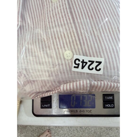 Eddie Bauer Long Sleeve Button-Up Shirt Mens L Red‎ Striped Cotton Heavy Weight - Picture 10 of 10